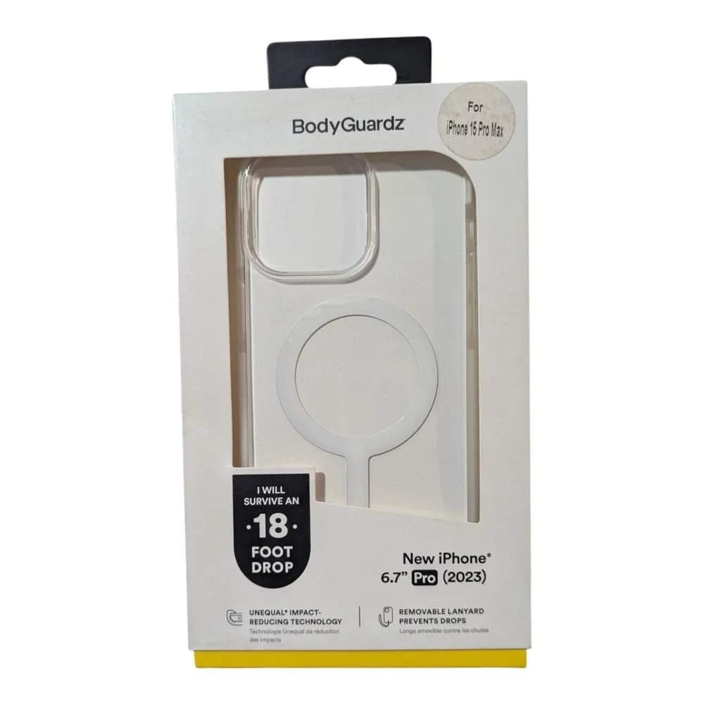 E9. BodyGuardz ACE Pro MagSafe Case For Apple iPhone 15 Pro Max- Clear